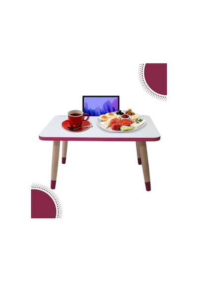 Liva Ahşap Laptop Tablet Bilgisyar Ve Kahvaltı Sehpası Çalışma Masası Beyaz
