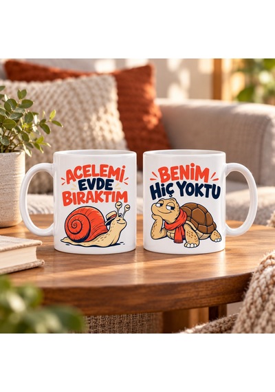 Twin Store Pazar Ritmi 2'li Porselen Kupa Seti - Model 852 Bzstwın