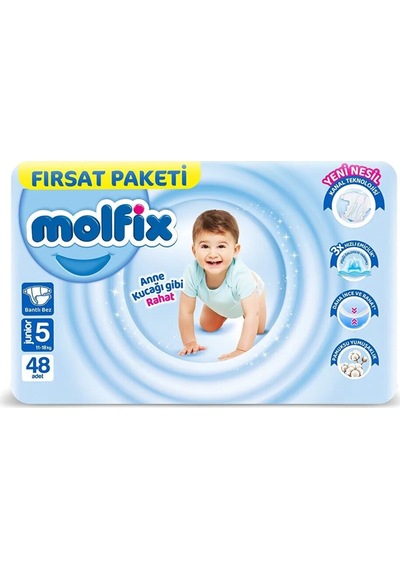 Molfix Bebek Bezi Fırsat Paketi 11-18 Kg 48 Adet 5 Numara