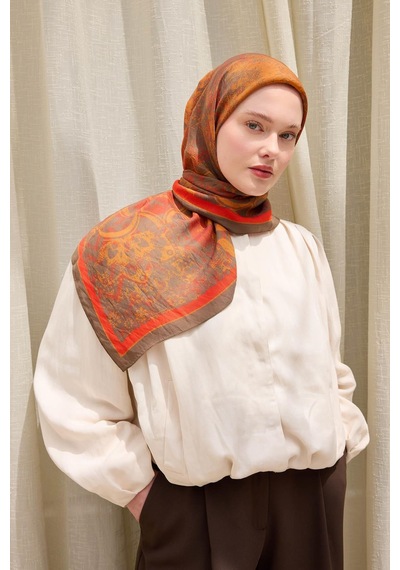Silk Home Velora Eşarp Art Yeşil Kahve 90x90 Çok Renkli