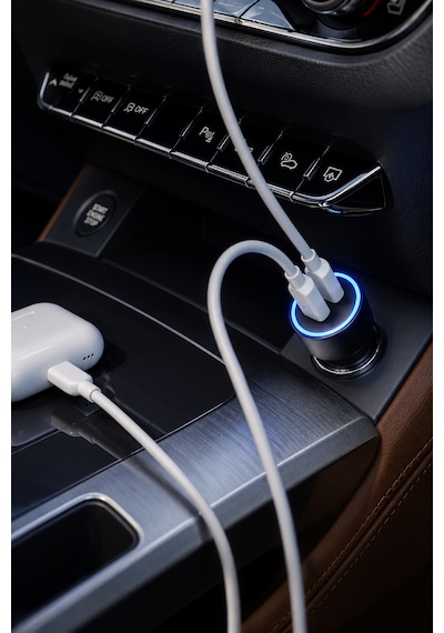 Araç Şarjı - Type-c + Usb 2 Port Hızlı Şarj Adaptörü - Uzun Yolda Şarjın Bitmesin - İphone Android Tüm Telefonlar Cihazlar Uyumlu 55w