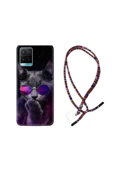 Vivo Y32 Kılıf Rasta Boyun Askılı Carisma Cat 1607