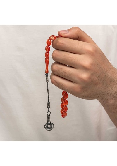 Kenpazar Gümüş Kazaz Püsküllü Sıkma Kehribar Tesbih 81133482