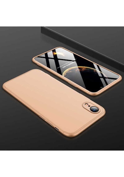 Apple Uyumlu iPhone Xr 6.1 Kılıf Zore Ays Kapak Gold