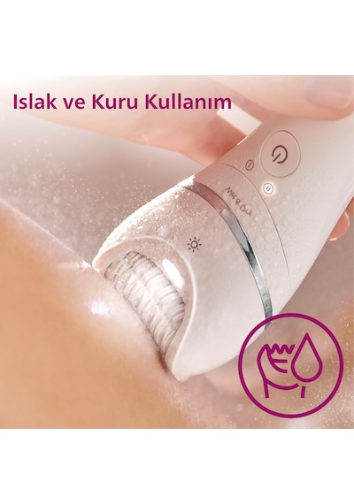 Philips BRE720/05 Epilatör (Yüz+Koltuk alti+Bikini Bölgesi+Bacak)Islak-Kuru,Işıklı,Kablosuz