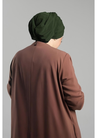 Hürrem Bone Haki Pratik Hazır Geçmeli Tesettür Bone Sandy Büzgülü Salaş 2119 09 Haki