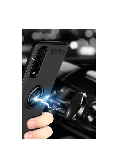 Jenerik Oppo Find X2 Kılıf Range Yüzüklü Silikon - Mavi