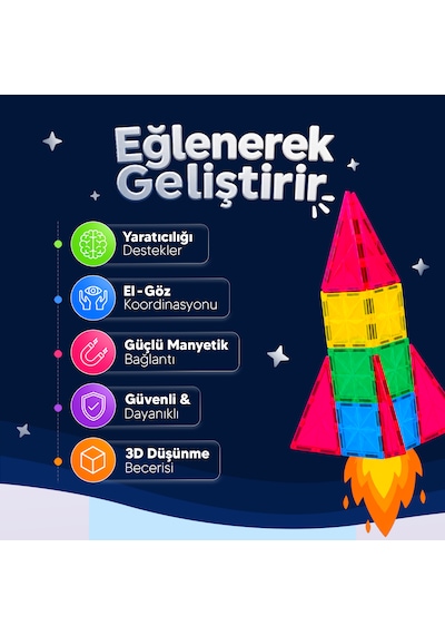 Huggy Manyetik Puzzle 104 Parça Yapı Blokları + 2 Araba
