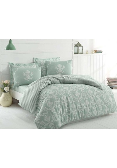 Enlora Home Kolay Ütülenir Pure Çift Kişilik Nevresim Takımı Su Yeşili Yeşil