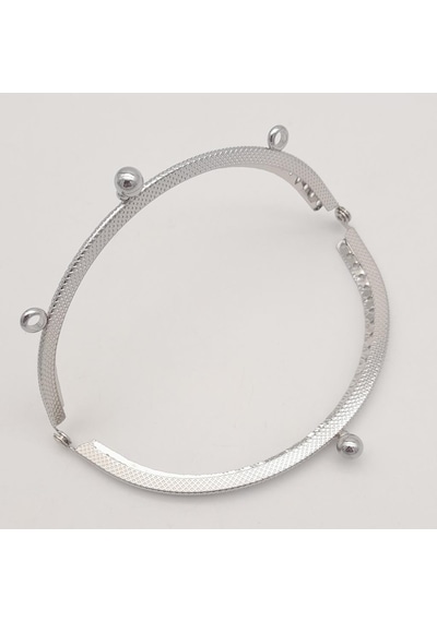 Angel Çanta Aksesuar 12.5 Cm Oval Cüzdan Klipsi Cüzdan Bursu Gümüş Renk