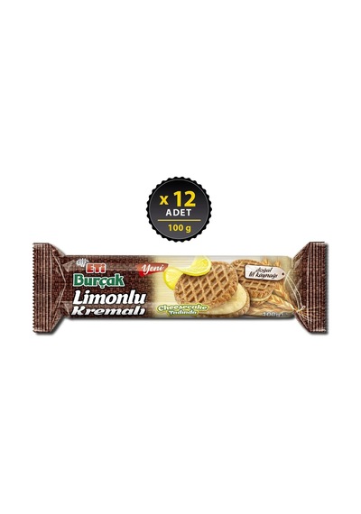 Burçak Limonlu Kremalı Yulaflı Bisküvi 100 G X 12 Adet