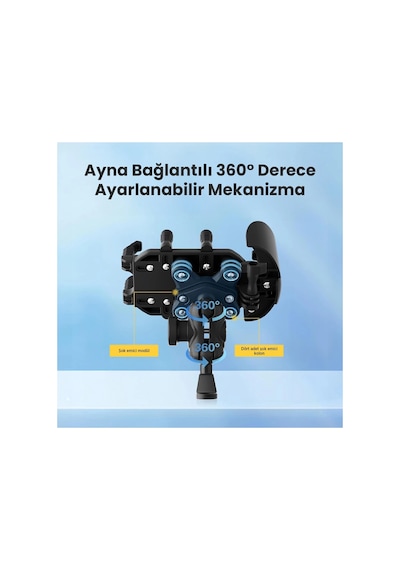 Ayna Bağlantılı Güneş Ve Yağmur Korumalı 360 Derece Ayarlanabilir Motosiklet Telefon Tutucu Diğer