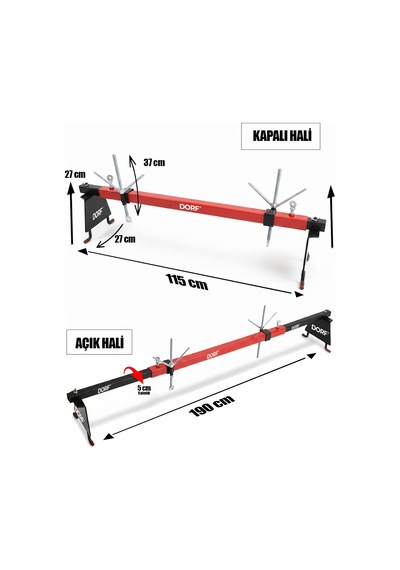 Dorf Motor Askılık Aparatı 2 Ayaklı Katlanabilir 500 Kg Taşıma Kapasitesi