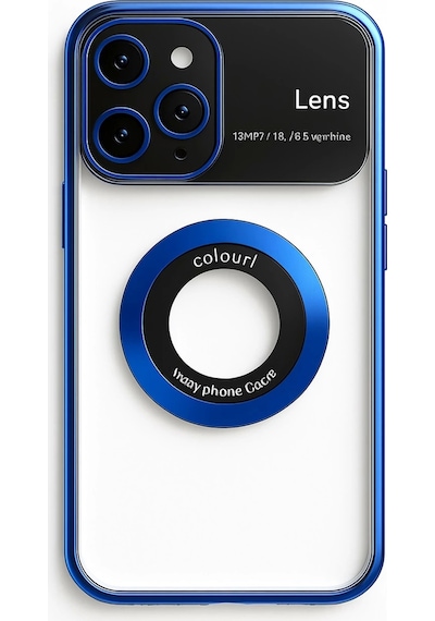 Apple Uyumlu iPhone 15 Pro Max Kılıf Kamera Korumalı Magsafe Colourl Mavi
