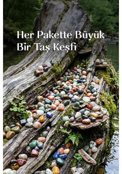 1000 Gr Karışık Doğal Taş Paketi Yaklaşık 50 Adet Tımbıl Taş