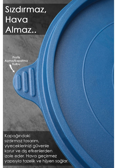 Meleni Home Organizer Düzenleyici Erzak Kabı Yuvarlak Gıda Saklama Kabı Seti Çok Renkli 6 x 1200 ML Çok Renkli