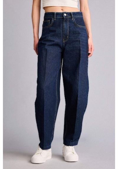 Defacto Barrel Fıt Yüksek Bel Bilek Boy Jean Pantolon H1871ax26smnm82 Mavi-nm82