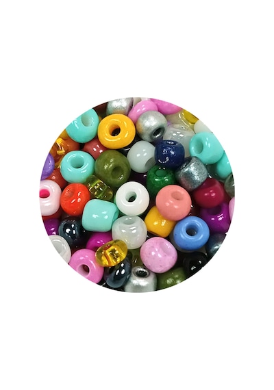 Dökme Cam Kum Boncuk Büyük Boy 6/0 4 Mm - 20 Gram - Karışık Renkli - Bnc096