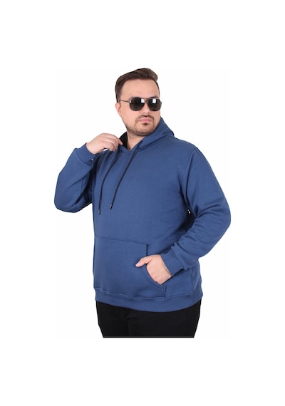Moc Grande Mocgrande Büyük Beden Erkek Basic Sweat Kapüşonlu 11700 Indıgo Indigo