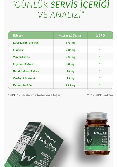 Detoximax 30 Kapsül Devedikeni, Enginar & Zerdeçal İçeren Bitkisel Takviye