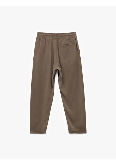Koton Viskon Cep Detaylı Rayon Tapered Beli Bağcıklı Yazlık Pantolon Kahverengi 5sam40010hw Kahve