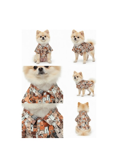 Sevimli Pets Temalı Pop-art Yazlık Pet Gömleği