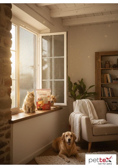 Pettex - Evcil Hayvanlar İçin Güvenlik Tülü - Kedi Tülü - Sineklik - Kolay Montaj