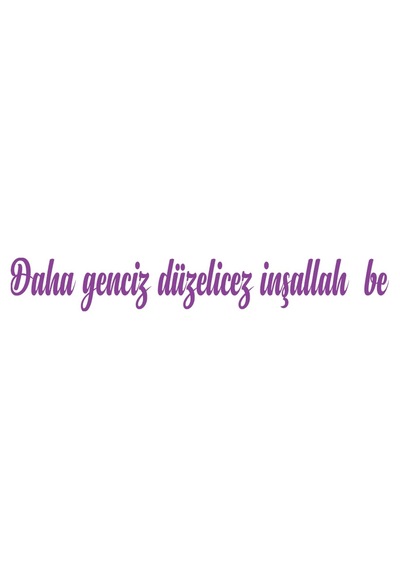 Daha Genciz Düzelicez İnşallah Araba Sticker 17x17 Cm Mor