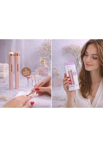 Psc16 Manikür Ve Pedikür Seti, Led Işıklı, Rose Gold, 5 Başlıklı