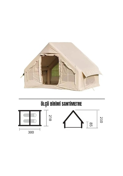 Robo 6 Kişilik 4 Mevsim Şişme Kamp Çadırı (Oxford 210T UPF>40 Kumaş, -40 °C'ye Kadar Kullanım)
