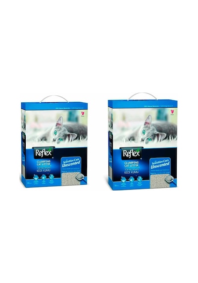 Reflex Hassas Kediler İçin Topaklaşan Parfümsüz Bentonit Kedi Kumu 2 x 10 L