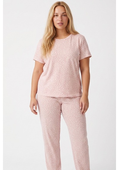 Siyah İnci Büyük Beden Battal Örme Pijama Takım 7614 Beyaz Leopar Siyah İnci Büyük Beden Battal Örme Pijama Takım 7614 Beyaz Leopar