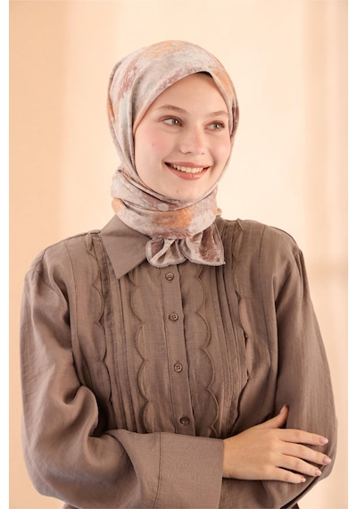 Silk Home Soft Eşarp 73095-05 Sütlü Kahve, Kahverengi, Taş, Turuncu