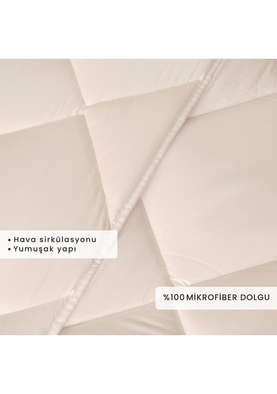 %100 Microfiber Tek Kişilik Yorgan, Beyaz, 155 X 215 Çok Renkli