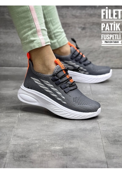 Papucumun Dünyası Tutinom Triko Çoraplı Lastik Bağcıklı Sneaker Çocuk Ayakkabısı Füme - Turuncu Papucumun Dünyası Tutinom Triko Çoraplı Lastik Bağcıklı Sneaker Çocuk Ayakkabısı Füme - Turuncu