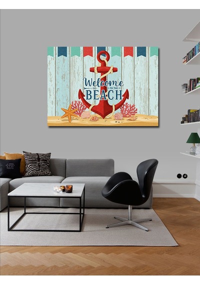 Kanvas Tablo Plaja Hoş Geldiniz 50cmx70cm