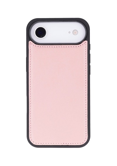 Bloomcase Magic Wallet Blush Hakiki Deri Apple Uyumlu iPhone 17 Air 6.5" Cüzdanlı Telefon Kılıfı Pembe