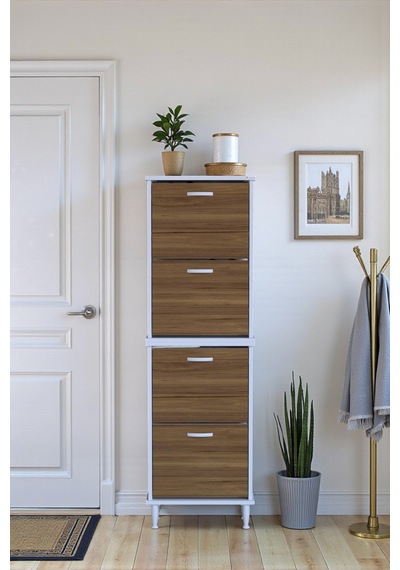 Eliusta Elenio 52 Cm Genişlik Ceviz Renk Ayaklı 4 Kapaklı Ayakkabılık 52x168x26 Cm Ayakkabılık Ceviz Eliusta Elenio 52 Cm Genişlik Ceviz Renk Ayaklı 4 Kapaklı Ayakkabılık 52x168x26 Cm Ayakkabılık Ceviz