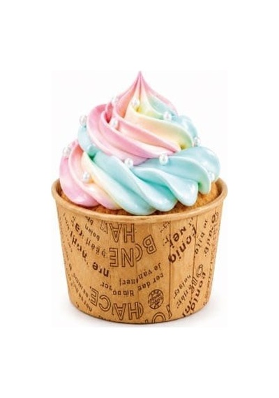Cupcake Kapsülü 24'lü Kraft Yazılı Lamineli Asetat Kutulu Muffin Kek Sunum Ve Hediye Seti Diğer