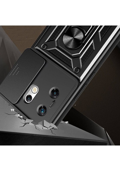Zore İnfinix Zero 30 4g Kılıf Magnetik Standlı Kamera Korumalı Sürgülü Vega Kapa Mavi