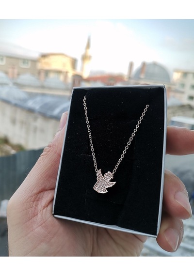 Ervanur Rose Kaplama Zirkon Taşlı Melek Kolye Rose
