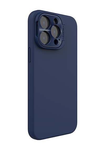 Nillkin Apple Uyumlu iPhone 14 Pro Max Stand Özellikli Lens Koruyuculu Lansman Kılıf Lacivert