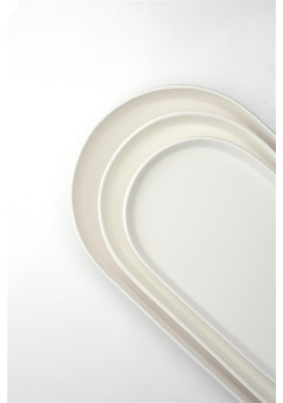 Dik Kenarlı Oval Tabak Seramik Bisküvi - 41 X 20.5 Cm - Ham Ürün Boyanabilir Obje