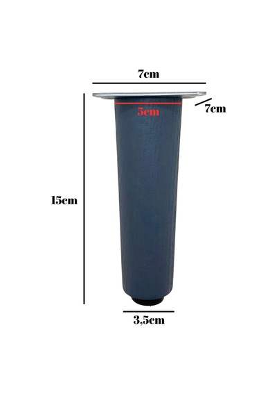 Düz Torna Ayarlı Ahşap Ayak Mobilya Masa Ve Dolap Ayağı Antrasit 15cm Kayın / Gürgen 2 Adet