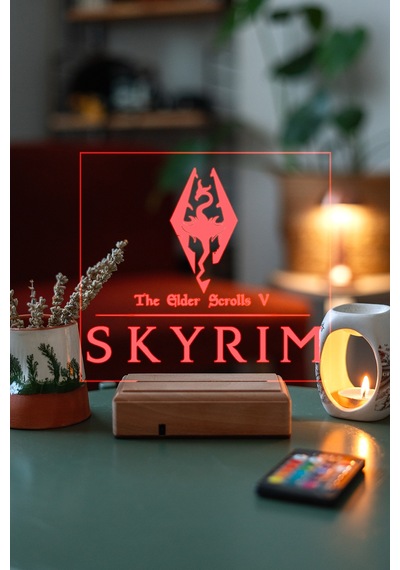 The Elder Scrolls V: Skyrim 16 Renk Kumandalı 3d Gece Lambası