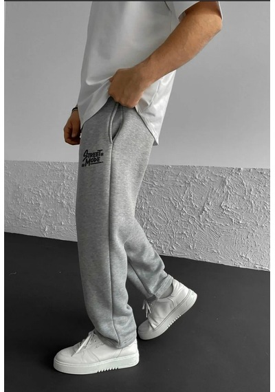 Prtnc Protonic Baggy 3 İplik Eşofman Altı Siyah Bol Paça Şardonlu Baskılı Street
