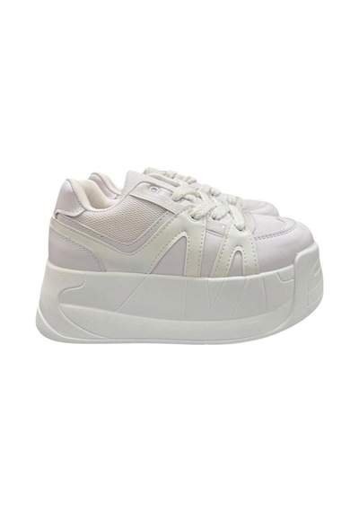 Aybaak 5007 Yüksek Dolgu Topuk Kadın Ayakkabı Sneaker Beyaz