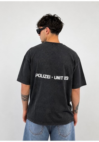 Zaee Urban Flex Washed Premium Oversize Tişört Siyah Eskitme