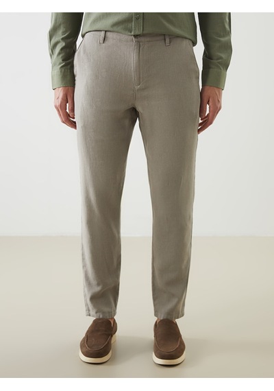 Lcwaıkıkı Classic Yeşil Regular Fit Keten Karışımlı Erkek Chino Pantolon