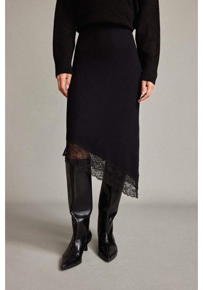 Defacto Slim Fit Dar Kesim Normal Bel Midi Etek G6622ax25wnbk81 Siyah-bk81